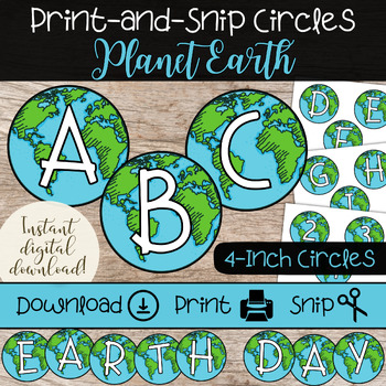 Preview of Planet Earth Letter Set | Science Bulletin Board | Earth Day Letters | Recycle
