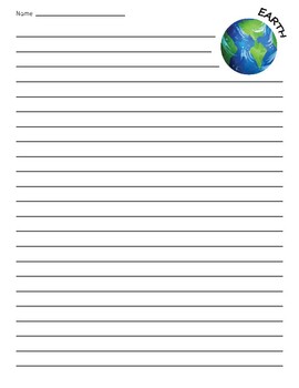 Science Inspired Border Lined Paper, Pretty Paper (Earth Day)
