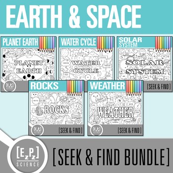 Preview of Planet Earth & Space Vocabulary Search Activity Bundle | Seek and Find Science