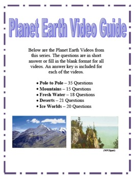 Preview of Planet Earth Video Questions Part 1