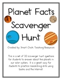Planet Facts Scavenger Hunt Activity and KEY