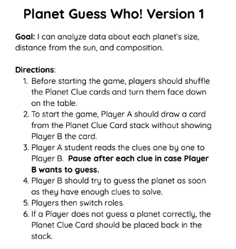 Preview of Planet Guess Who- Differentiated Center