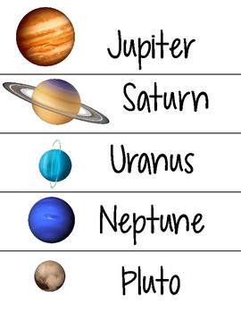 Solar System Planet Labels Printable
