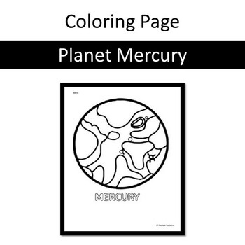 Planet Mercury Coloring Page by Resilient Students | TPT