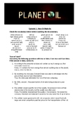 Planet Oil Worksheet Episode 1 (Teacher's Worksheet)