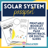Solar System Note Packet: Engaging Passport Style + Digita