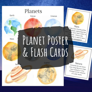 Preview of Planet Poster & Montessori Inspired Three-Part Cards Set