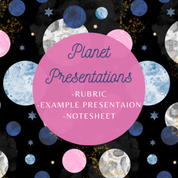 Preview of Planet Presentations Project with Rubric and Example