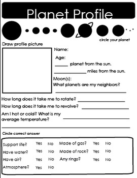 Preview of Planet Profile Packet