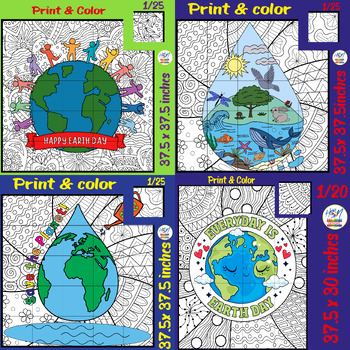 Preview of Planet Protector Pack: Earth Day Collaborative Coloring Poster Activities Bundle