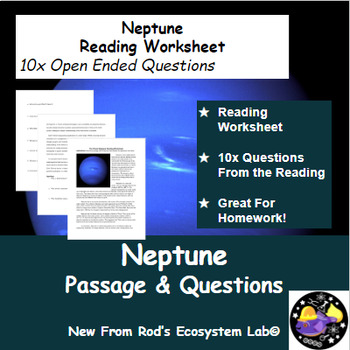 Planet Reading Worksheet: Neptune by Rod's Ecosystem Lab | TPT