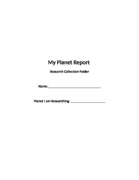 Preview of Planet Report Research Guide