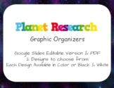 Planet Research Graphic Organizers - Digital (Google Slide