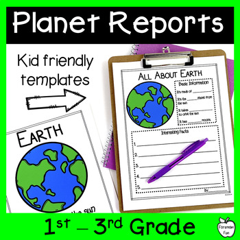 Preview of Planet Project for Solar System Activities - Planet Research Template 1st-3rd