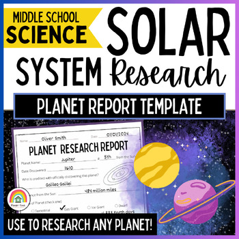 Preview of Planet Research Project Template: One Page Worksheet for ANY Planet