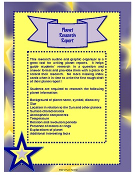 inner planets graphic organizer