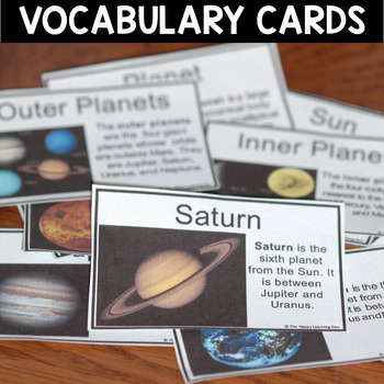Saturn Reading Comprehension Passages and Vocabulary Cards | TpT