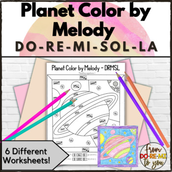 Preview of Planet Solar System Color by Solfege Melody - Do Re Mi Sol La