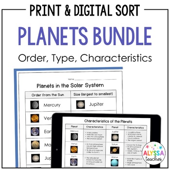 Preview of Planet Sorting Activity Bundle