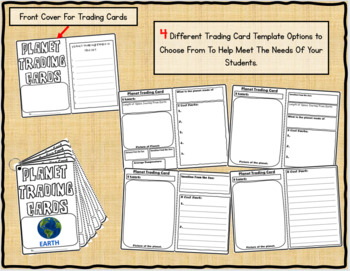 Preview of SPACE - PLANET Research Trading Cards Graphic Organizers and QR Codes