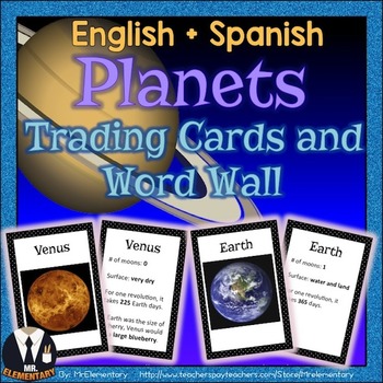 Preview of Planet Trading Cards and Word Wall Posters