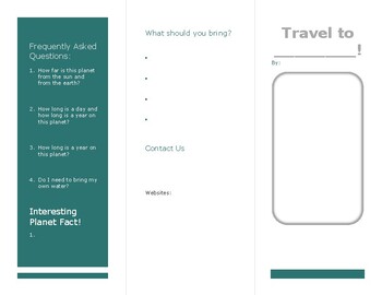 Preview of Planet Travel Brochure