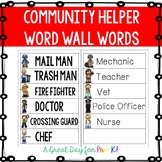 Community Helper Word Wall and Tracer Words - Preschool, P