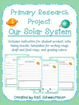 Preview of Planet Writing Research Project for Primary Grades (Solar System)