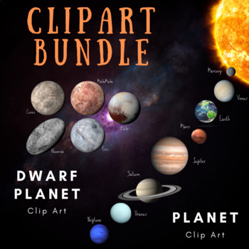 Preview of Planet and Dwarf Planet Clip Art Bundle - Solar System Clipart