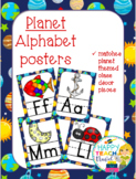 Planet themed alphabet posters and desk name plates