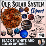 Realistic Planetary Solar System Clip Art with all Planets