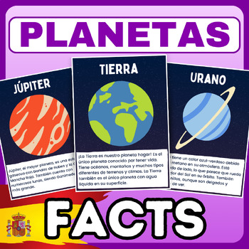 Preview of Planetas en el Sistema Solar - Spanish - Facts for kids - Flashcards