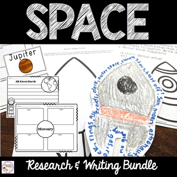 Preview of Planet Resarch Project and Space Themed Writing Activities