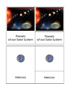 Preview of Planets 3 Part Nomenclature Cards