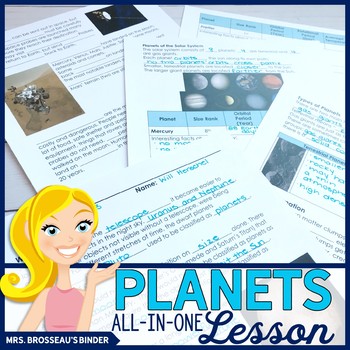 Preview of Planets ALL-IN-ONE Lesson | PowerPoint, Notes, Digital Literacy Activity & More