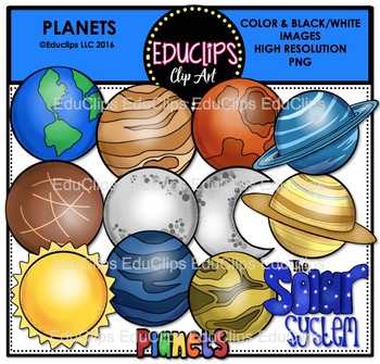 Preview of Planets Clip Art Bundle {Educlips Clipart}