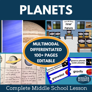 Preview of Planets Grade 6 7 8 Science Lesson - Inner & Outer, Hands-on, Leveled Activities