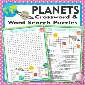 Planets Activities Solar System Activities Crossword Puzzle And Word Search Find