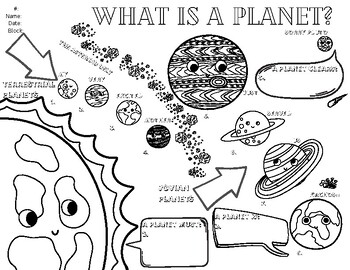 Preview of Planets & Dwarf Planets Doodle Note Sheet