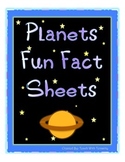 Planets Fun Facts Sheets