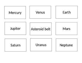 Preview of Planets Matching Game
