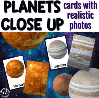 Preview of Planets Matching and Close Up Cards for Science Centers or Montessori Activities