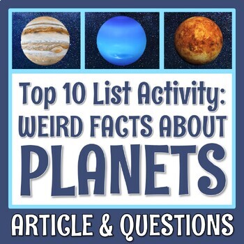 Preview of Planets Reading Article and Worksheet Astronomy Sub Plan