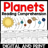 Planets Reading Comprehension Passages and Questions Dista