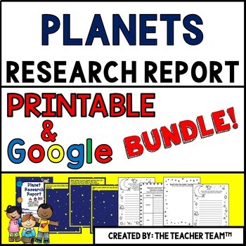 Preview of Planets Report Printable and Google Slides Bundle