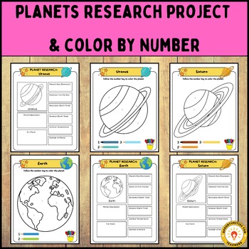 Preview of Planets Research Project & Color By Number