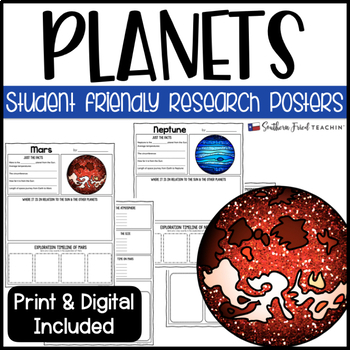 Preview of Planets Research Project Posters - Printable & Digital