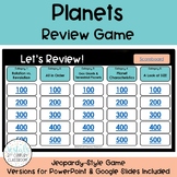 Planets Review Game - Jeopardy-Style Game (Science SOL 4.5)