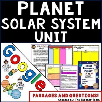 Preview of Planets & Solar System Unit | Google Classroom | Google Slides