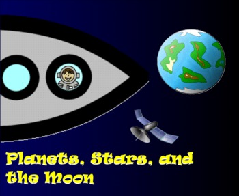Preview of Planets, Stars, and the Moon - A Second Grade Smartboard Space Review